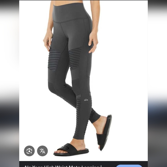 Alo yoga moto leggings high waist compression activewear black women sz XS - Picture 14 of 14